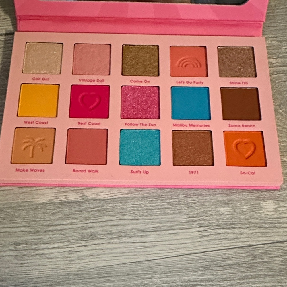 NWOT ColourPop Vibrant Eyeshadow Palette with Pink, Blue, and Gold